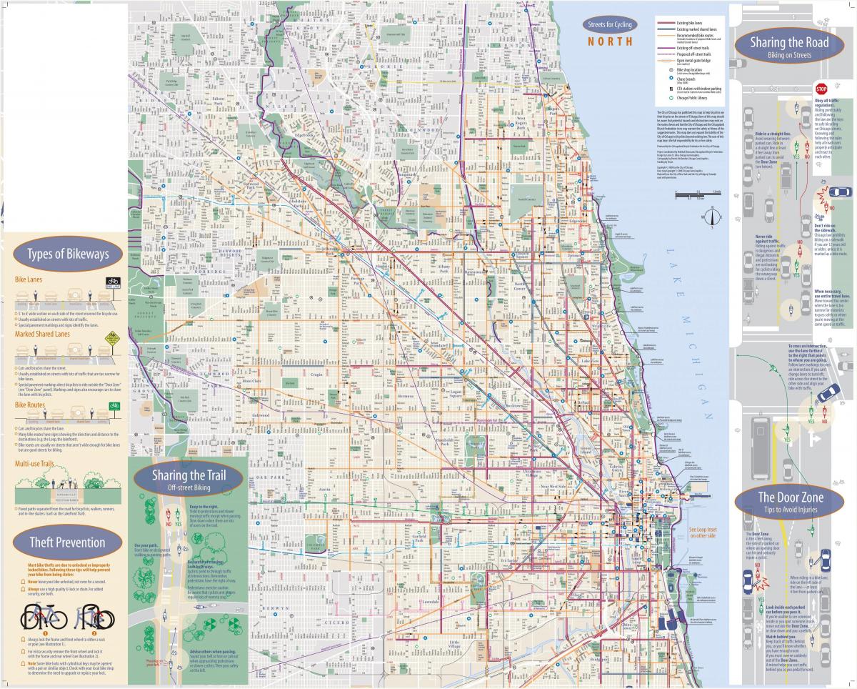Mapa da ciclovia de Chicago