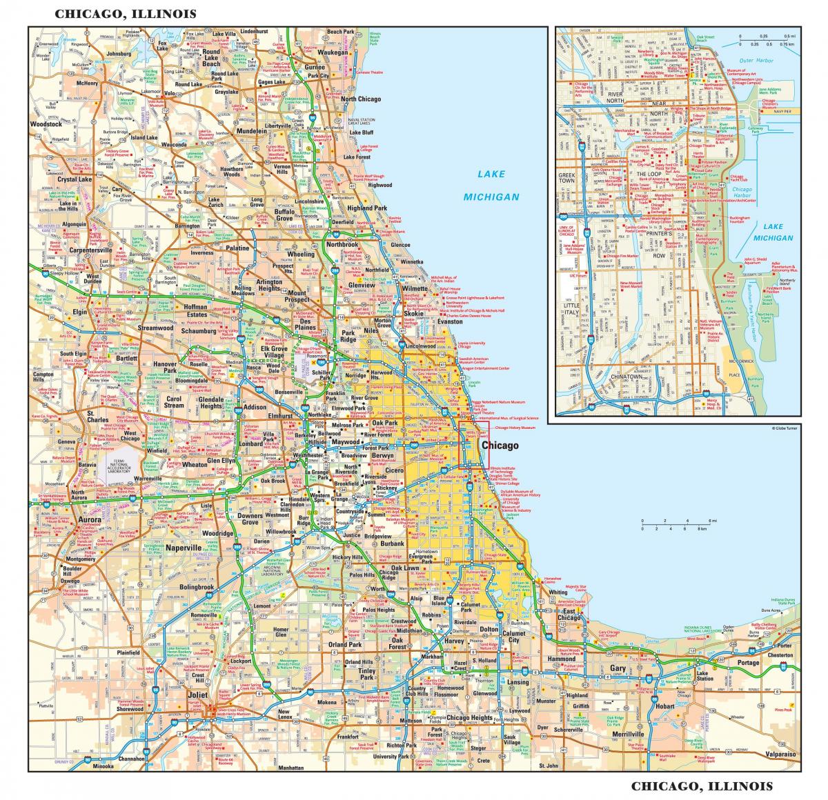 Mapa da cidade de Chicago