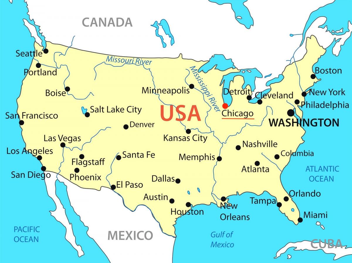 Chicago no mapa dos EUA